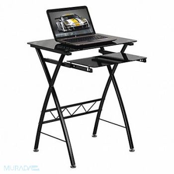 FLASH FURNITURE Office Desk Overall 23-41/64 W Black Top, 420G74