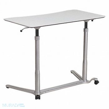 FLASH FURNITURE Office Desk Overall 37-25/64 W Silver, 420G76