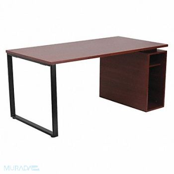 FLASH FURNITURE Office Desk Overall 63 W Brown Top, 420G78