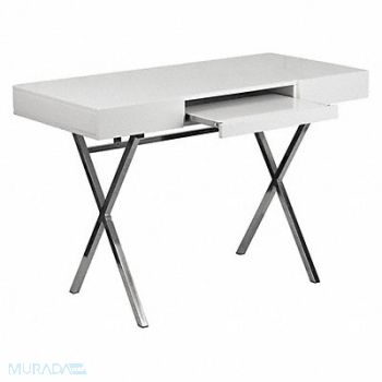 FLASH FURNITURE Office Desk Overall 44-1/4 W White Top, 420G84