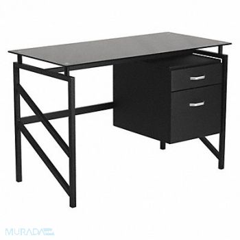 FLASH FURNITURE Office Desk Overall 46 W Black Top, 420G87