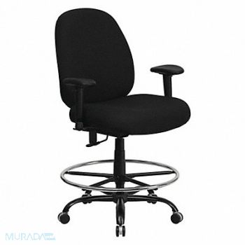 FLASH FURNITURE Draft Chair Black Seat Fabric Back, 420G99