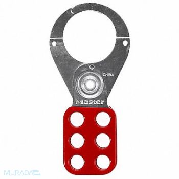 MASTER LOCK Lockout Hasp Snap-On Red Steel 5in. L, 40CL94