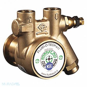 FLUID-O-TECH Pump 3/8 NPTF 49 Max GPH Brass Bypass, 423J58
