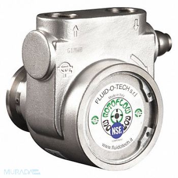 FLUID-O-TECH Pump 1/2 NPTF 327 Max GPH SS Bypass, 423J56