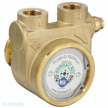 FLUID-O-TECH Pump 1/2 NPTF 201 Max GPH Brass Bypass, 423J80
