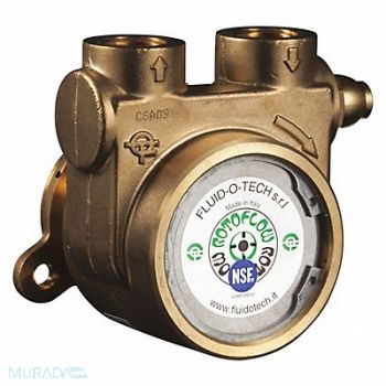FLUID-O-TECH Pump 1/2 NPTF 264 Max GPH Brass Bypass, 423J85