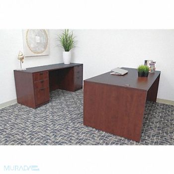 BOSS Office Desk Mahogany Base Overall 71 W, 423M42