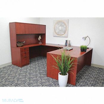 BOSS Office Desk Mahogany Base Overall 71 W, 423M43