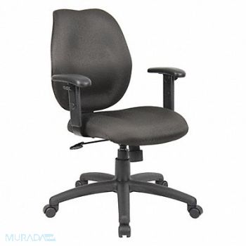 GRAINGER APPROVED Task Chair Adj. Arms Fabric Seat, 452R24