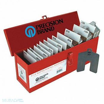 PRECISION BRAND Slotted Shim 2 x 2 Mini Asst 130 pcs., 381G38