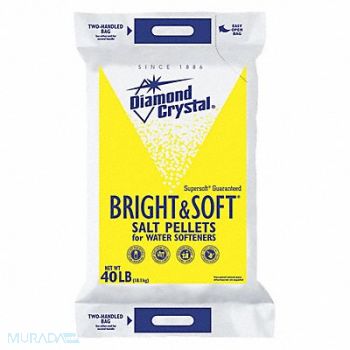 DIAMOND CRYSTAL Water Softener Salt 40 lb Bag Pellets, 42DA14