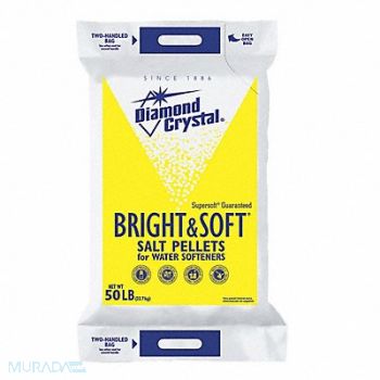 DIAMOND CRYSTAL Water Softener Salt 50 lb Bag Pellets, 42DA15