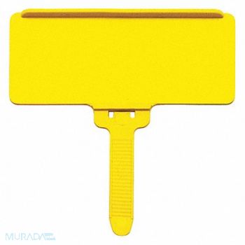 QUANTUM STORAGE SYSTEMS Label Tag Yellow Flat Label Adhered PK25, 42EK76