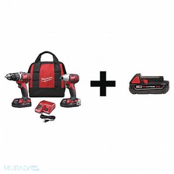 MILWAUKEE Cordless Combination Kit 2 Tools 18V DC, 42EX78