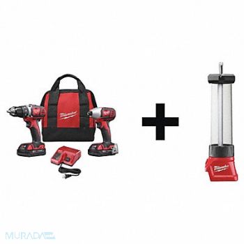 MILWAUKEE Cordless Combo Kit 18.0 V 3 Tools 2 Batt, 42EX79