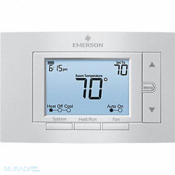 EMERSON Low Volt Prog Tstat Heat/Cool 20-30V AC, 42PD16