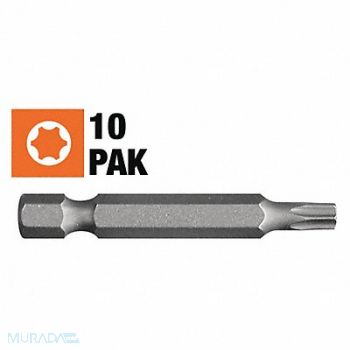CENTURY DRILL AND TOOL Star Power Screwdriving Bit T25 2in 10Pk, 42ZH57