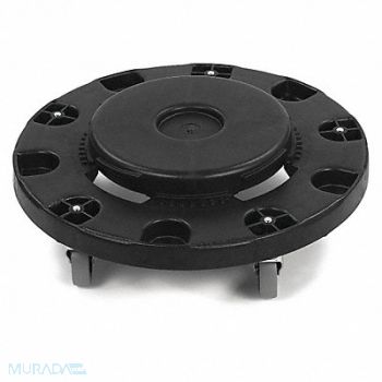 CARLISLE Standard Round Container Dolly Black PK2, 42ZZ61