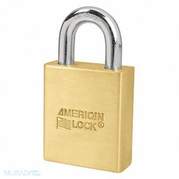 AMERICAN LOCK Keyed Padlock 3/4 in Rectangle Gold, 430J31
