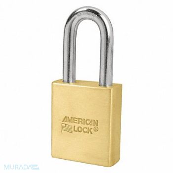AMERICAN LOCK Keyed Padlock 3/4 in Rectangle Gold, 430J32