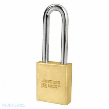 AMERICAN LOCK Keyed Padlock 3/4 in Rectangle Gold, 430J33