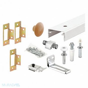 PRIME-LINE Track Kit Bi-Fold Door Steel White, 436C46