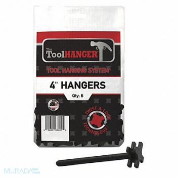 TOOLHANGER Polypropyln Plstic Tool Hanger Black PK6, 436C68