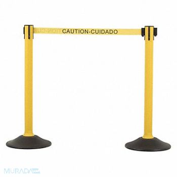 US WEIGHT Barrier Post with Belt HDPE Yellow PR, 436C92