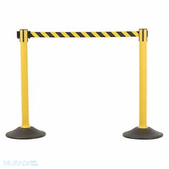 US WEIGHT Barrier Post with Belt HDPE Yellow PR, 436C93