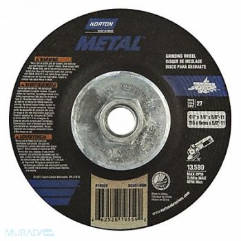 NORTON Depressed Center Wheel Type 27 Grit 24, 436G17