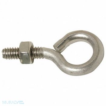 BIRD BARRIER Eye Bolt with Nut 1 L Silver PK10, 436G55