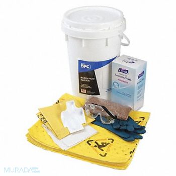 BRADY SPC ABSORBENTS Spill Kit Bucket Chemical/Hazmat 9 gal., 436N04