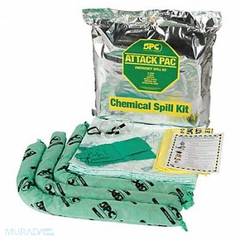 BRADY SPC ABSORBENTS Spill Kit Bag Chemical Hazmat 7 gal PK4, 436N08