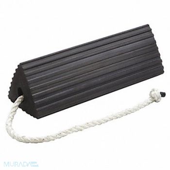 CHECKERS Wheel Chock 15 D 6 H 6 W Black, 437T58