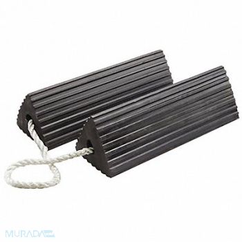 CHECKERS Wheel Chock 24 D 4-11/32 H 5 W Blk PR, 437T65