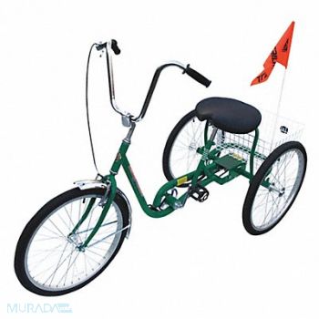 GRAINGER APPROVED Tricycle 250 lb Cap. Green 24 Wheel, 437V13