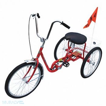 GRAINGER APPROVED Tricycle 250 lb Cap. Red 24 Wheel, 437V17