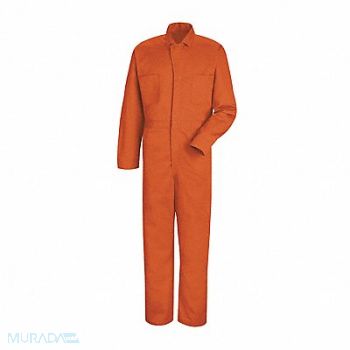 RED KAP Orange Cotton Coveralls, 43A650