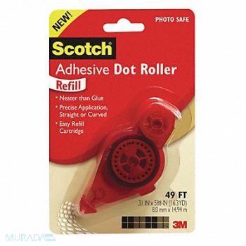 SCOTCH Adhesive Dot Roller Refill White, 43FZ94