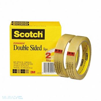 2-Sided Office Tape 108ft 3/4in 3mil PK2, 43GA07
