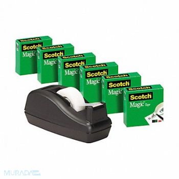 3M Office Tape w Dspnsr 83.3 ft 3/4 in PK6, 43GA21