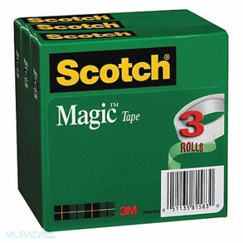 3M Office Tape 83 1/3 ft 3/4 in 2.3 mil PK3, 43GA28