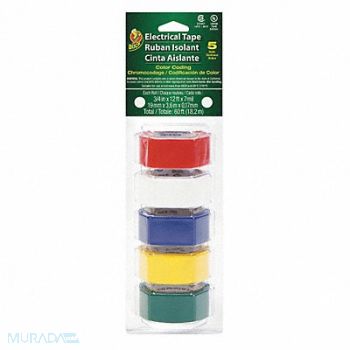 DUCK Electrical Tape 0.75 in x 12 yd. PK6, 43GC20