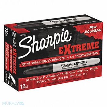 Sharpie Marker Fine Point Black PK12, 43KL85