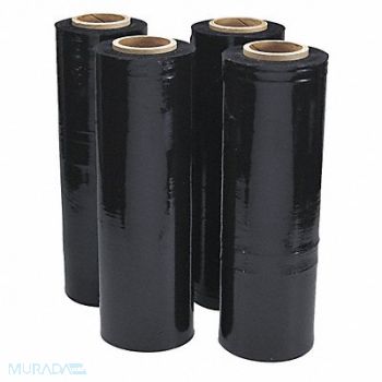UNIVERSAL Black Stretch Film 18 x1 500ft Roll PK4, 43KN96