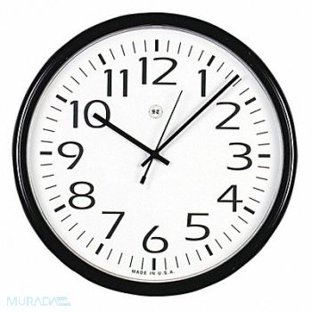 UNIVERSAL Round Wall Clock Black 12, 43KR91