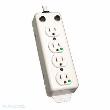 TRIPP LITE Outlet Strip 4 Outlet 15A 24 L Wht, 43MC66