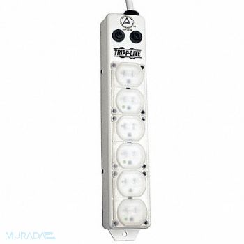 TRIPP LITE Outlet Strip 6 Outlet 15A 13-3/4 L Wht, 54VH65