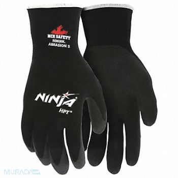MEMPHIS Gloves Pvc Coated Nylon Medium Black PK2, 43PE38
